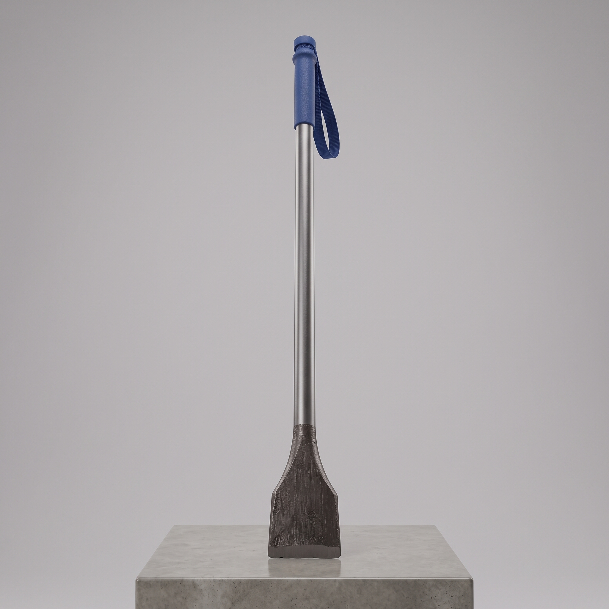 Spud bar showing chisel-tipped pole used for probing ice thickness while walking